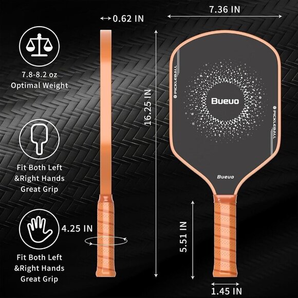 T700 Sandblasted Carbon Fiber Pickleball Paddle Lightweight Durable Spin Control - Picture 4 of 6